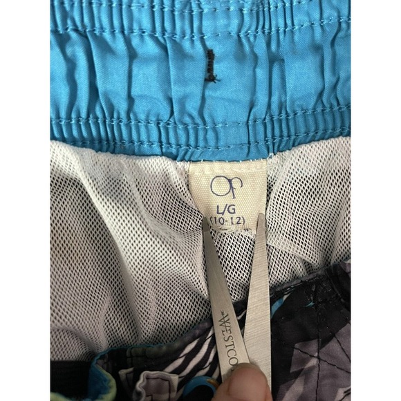OP OCEAN PACIFIC Boy's Board Shorts Swim Trunks Size Large 10-12 Black Blue - Picture 6 of 8